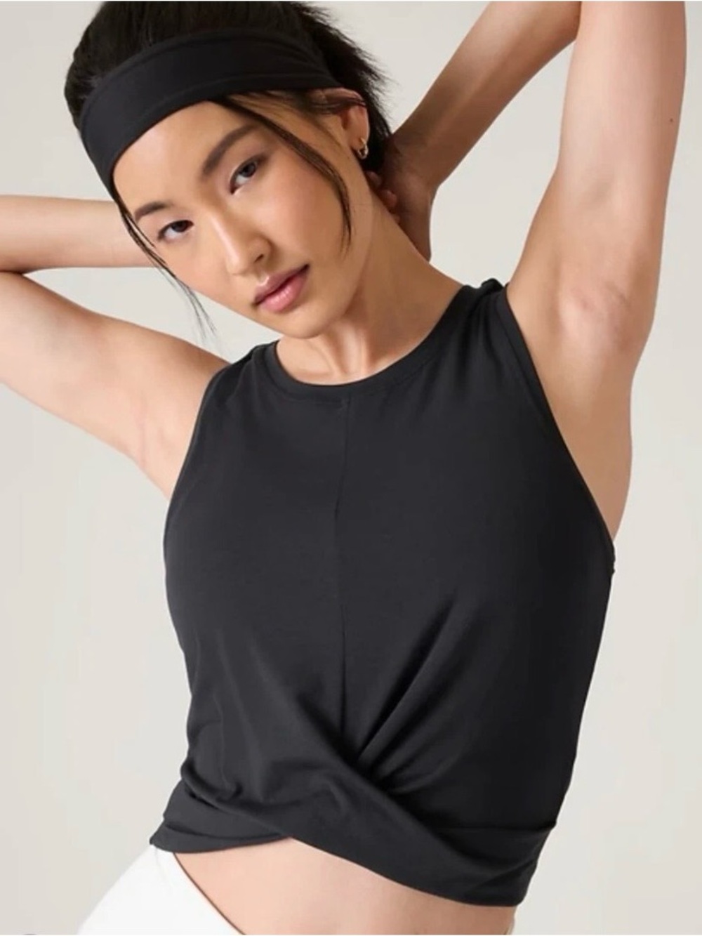Athleta Black Twist-Front Tank Top